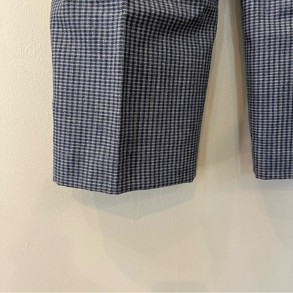 VTG Plaid Worsted Wool Navy Black Gray 28 Pleated High Rise Straight Leg Pants - Picture 7 of 15